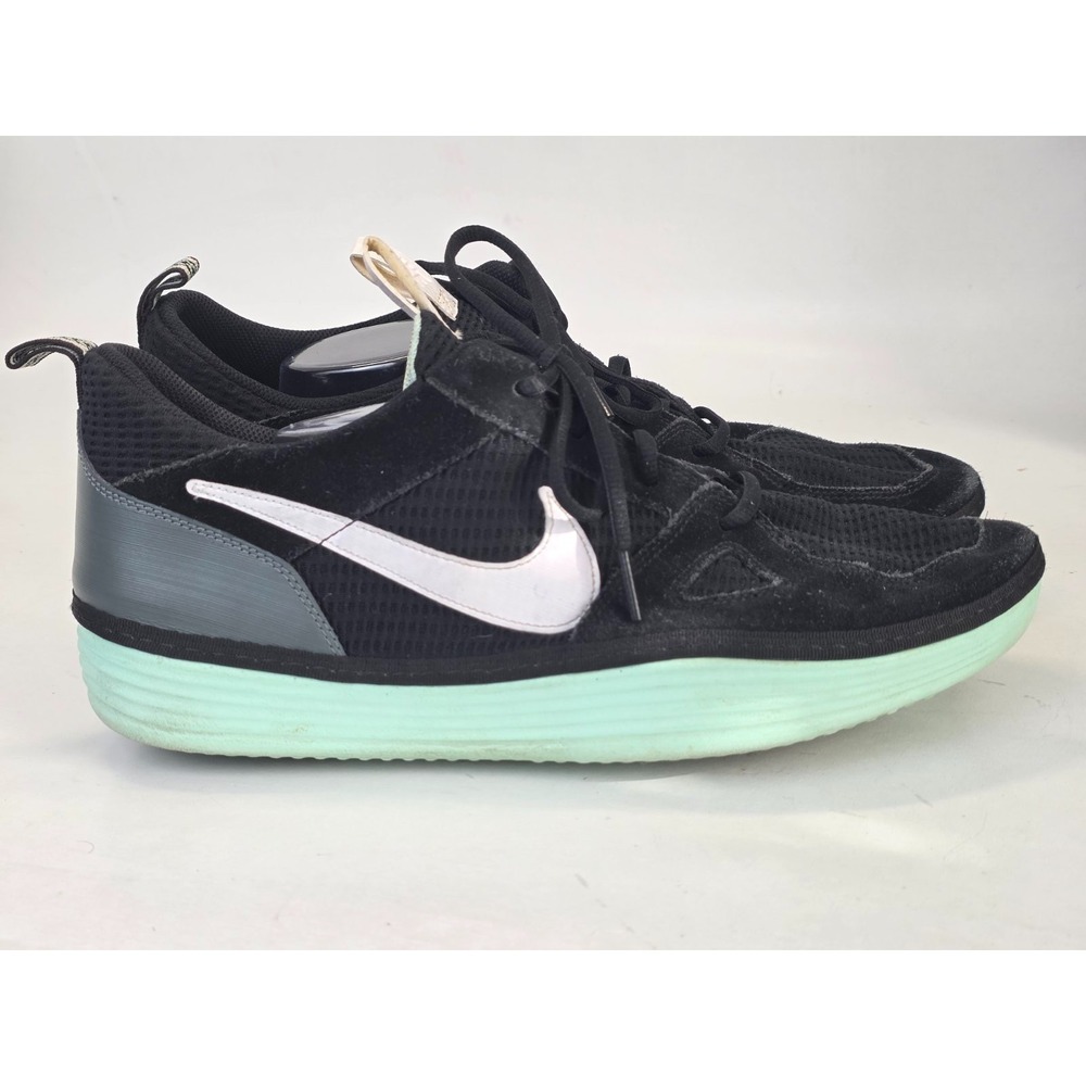 Nike Solarsoft Men's Sneakers Size 13 Black Green‎ Suede Mesh Running Shoes